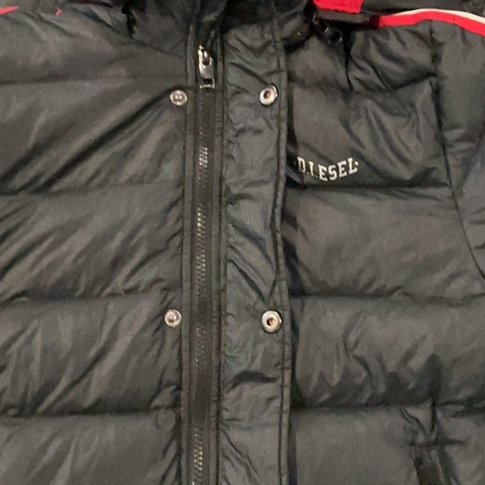 Authentic Diesel designer boys hooded puffer winter jacket coat sz 10 - Picture 7 of 8